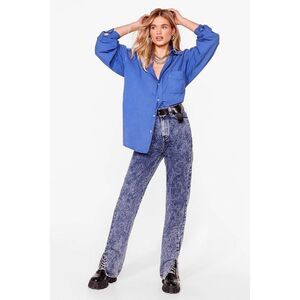 YSL BLUE BUTTON UP DRESS SHIRT